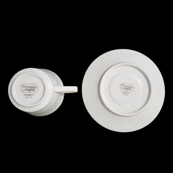 Set of 4 Noritake Dearest 2034 Cup Saucer Sets Fine China Japan Gold Trim Floral - Picture 7 of 9
